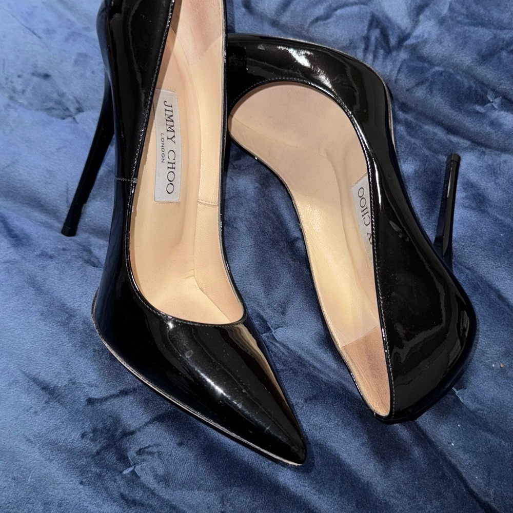 Jimmy Choo Glossy Black Stiletto Heels